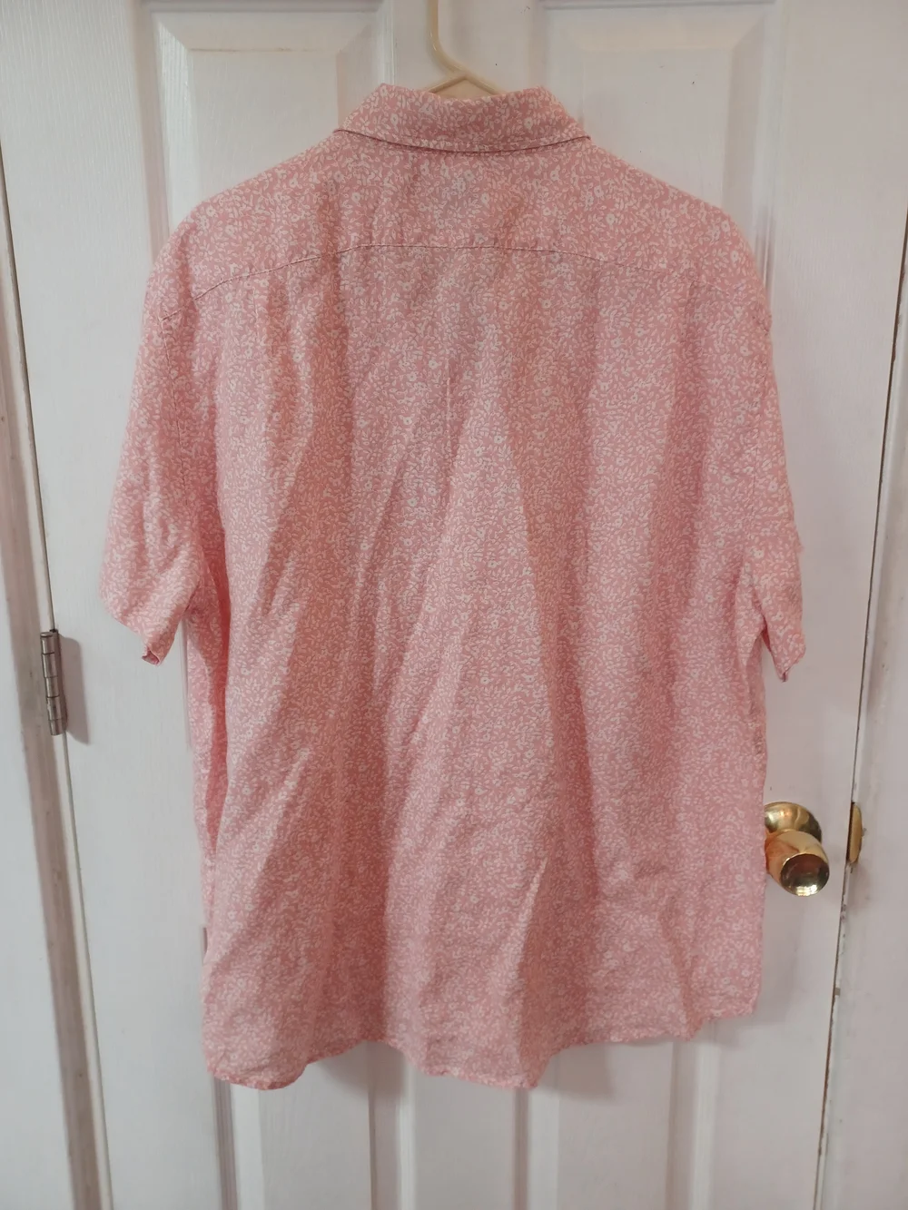 J.Crew Men's Linen/Cotton Button Down Shirt Pink White Micro Floral Size XXL